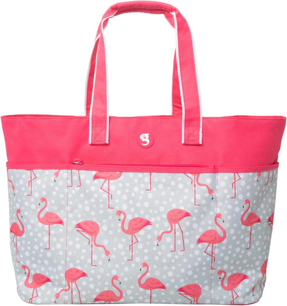 geckobrands Oversized Beach Tote – Large and Stylish Beach Bag with 4 Exterior Pockets and Zippered Internal Compartment
