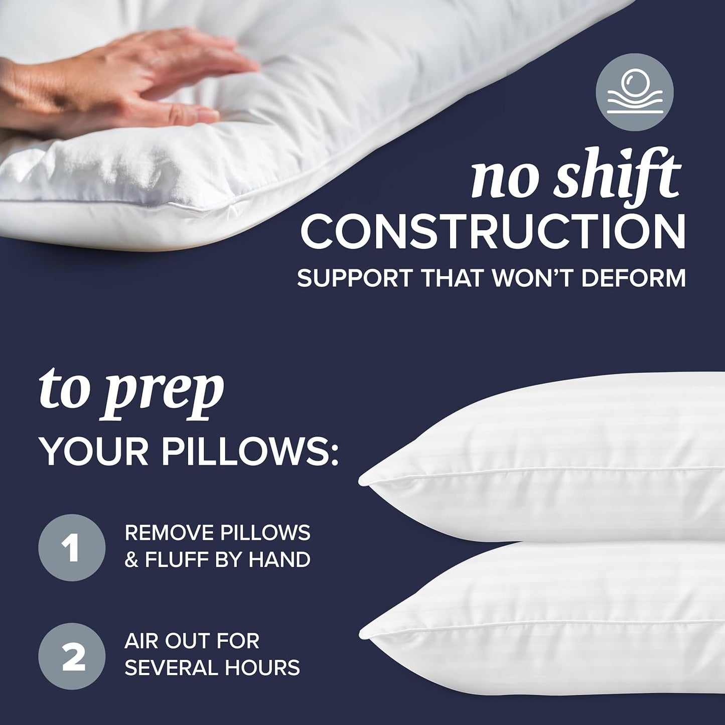 Beckham Hotel Collection Bed Pillows Standard/Queen Size Set of 2 - Original Down Alternative Pillow for Sleeping - Bedding for Back, Stomach or Side Sleepers