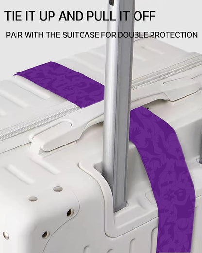 Luggage Straps for Suitcases, Adjustable Travel Belt, Durable Wide Luggage Strap, Cute Suitcase Strap Identifiers with Buckle, Bag Straps for Luggage, Purple Bats Skulls