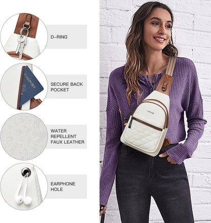 Sling Bag For Women Fanny Pack Crossbody Travel Shoulder Belt Bags Tote Backpack Purse Faux Leather