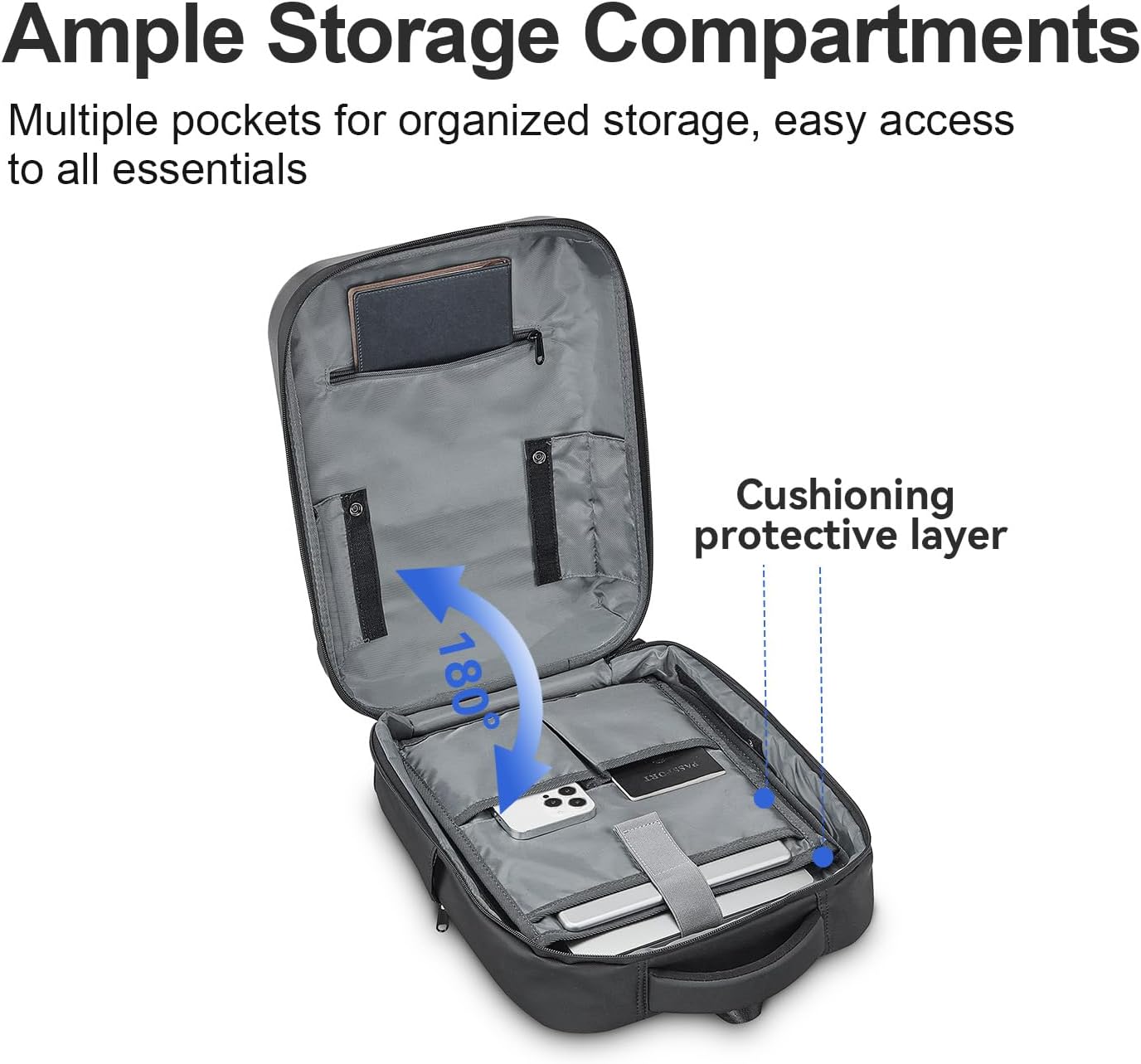 SOKOK Carry On Travel Backpack Waterproof Business Backpack with Laptop Compartment, Hardshell Computer Backpack for Men and Women, Black