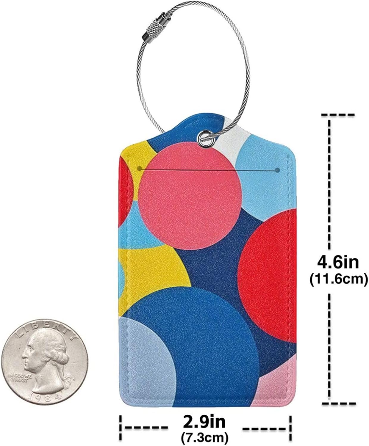 Fun Luggage Tags for Suitcases Leather Name Tag for Luggage Cute Travel Baggage Tags for Carnival Cruise Ships with Funny Patter 2pcs (Geometric Circle)