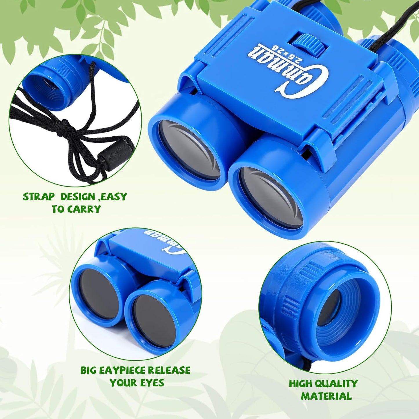 12 Set Binocular Compass Magnifying Glass Set Christmas Birthday Gift Small Telescope Binocular with Whistle Bag for Outdoor Exploring Stocking Stuffer(Assorted Color,Novelty)