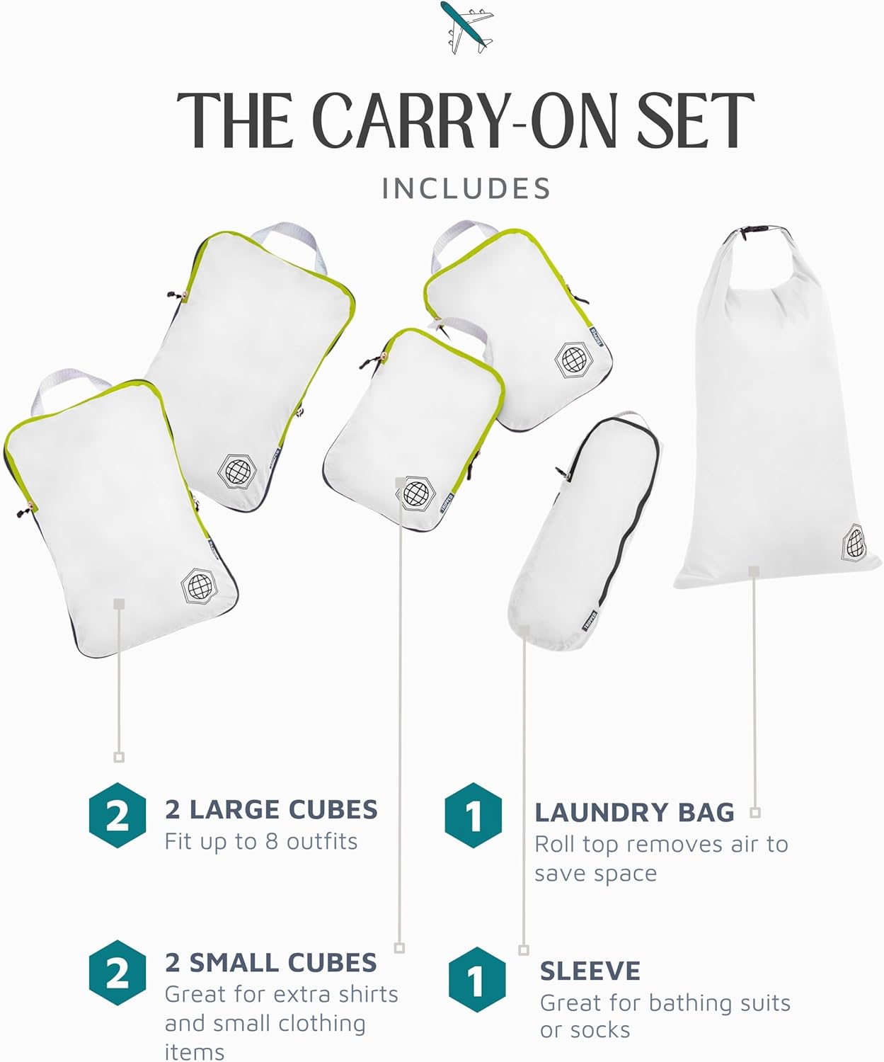 Compression Packing Cubes Set for Travel - Lightweight, Durable Clothes Organizer for Carry-On Luggage and Suitcases by TRIPPED Travel Gear