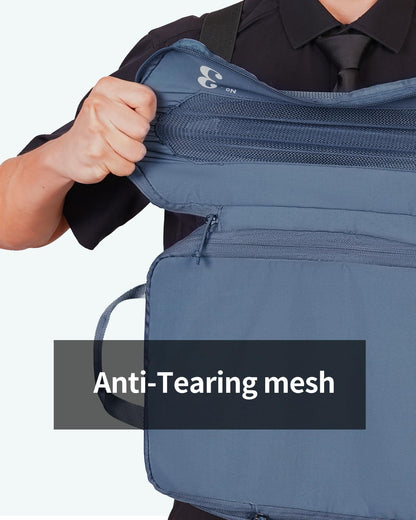 ECOHUB 5 Set Compression Packing Cubes for Suitcases Organiser Bags Set Travel Essentials with Shoe Bag for Traveling Tear-resistant Travel Accessories with ID Tag Expandable Packing Bags(All Blue)