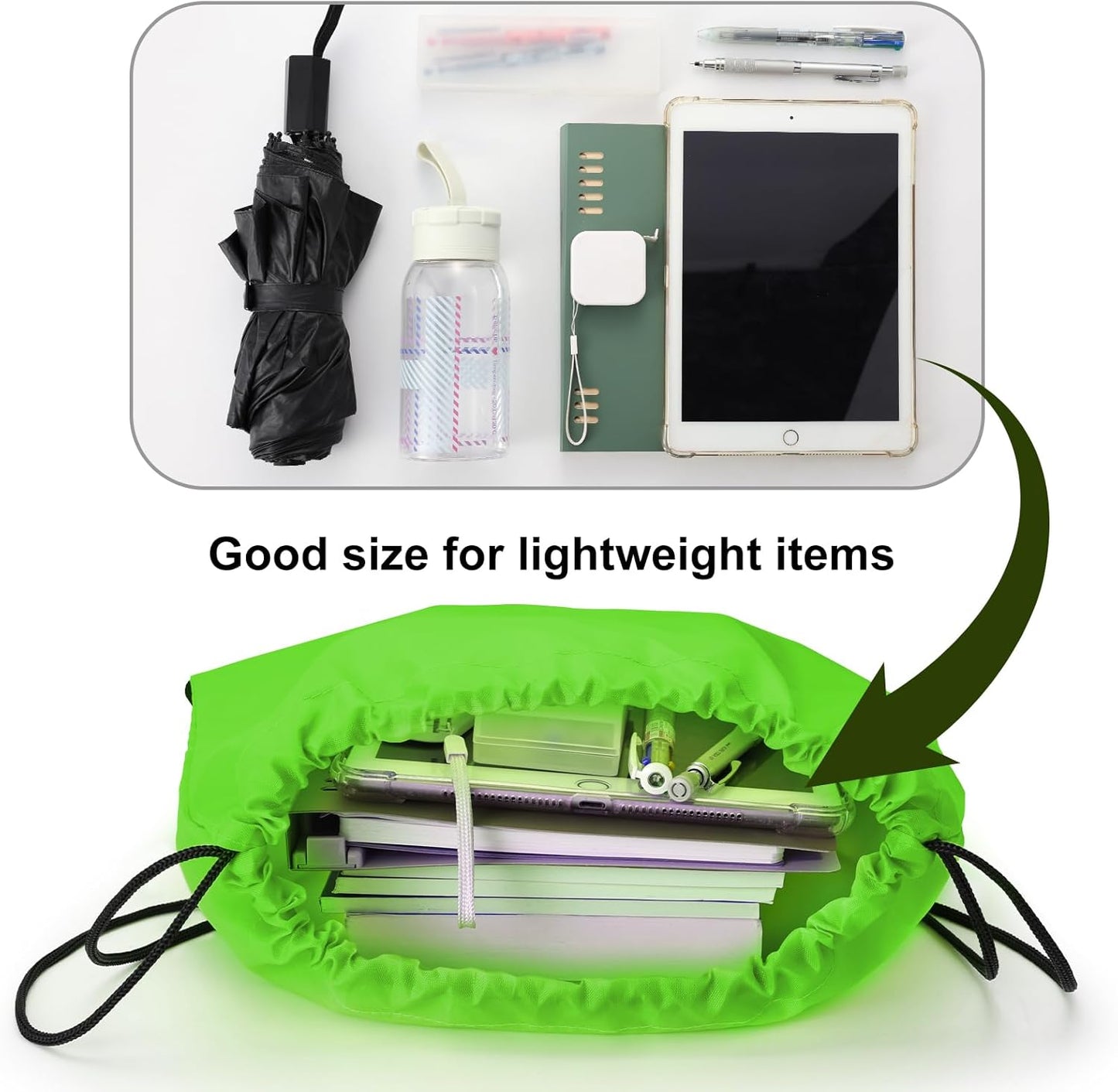 60 Pieces Drawstring Backpack Bags Sports Sackpack Bulk Cinch Gym Bag for Women Men Outdoor Sports Backpack for St. Patrick's Day Gift (Green)