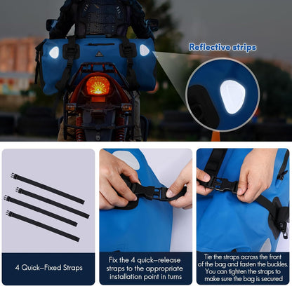 Haimont Waterproof Duffel Bag Roll-top Dry Duffel Bag with Quick-fixed Straps for Motorcycling, Rafting, Boating, SUP, Kayaking, Travel, 50L/70L