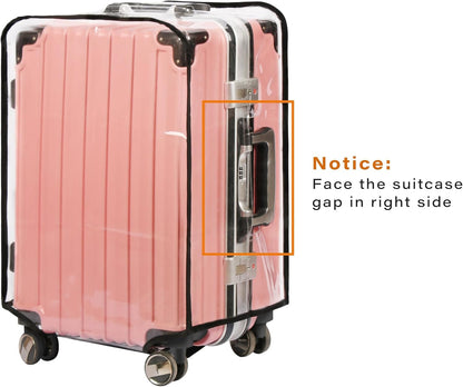 3PCS Clear PVC Suitcase Cover Protectors Transparent Luggage Covers Waterproof Wheeled Suitcase Dust Cover Dustproof Travel Luggage Sleeve Protector 20"+24" 28" (3PCS Upgraded)