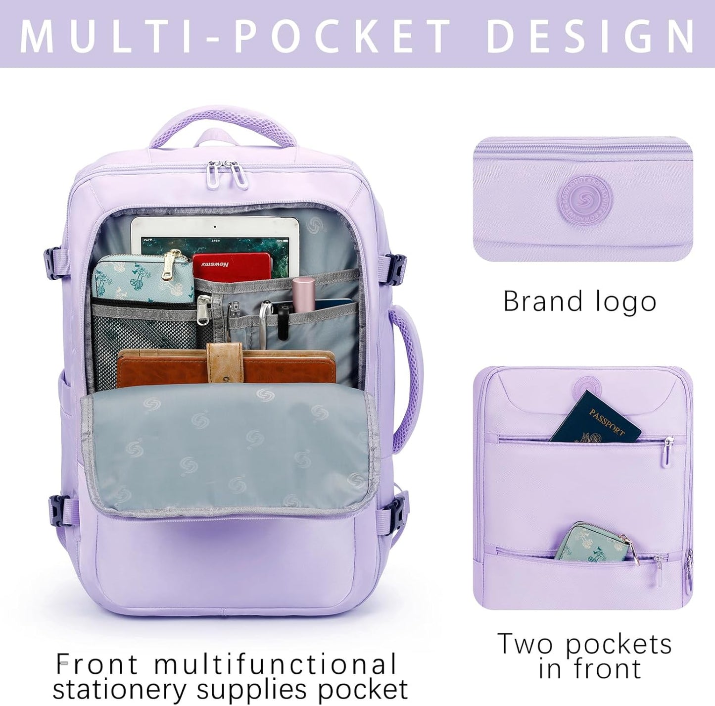 Sowaovut Travel Laptop Backpack, Extra Large High School College Backpacks Flight Approved Daypack, Business Bag Fit 17.3 inch Laptop