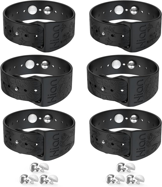 Hion Motion Sickness Bracelets Sea Sickness Wristbands for Motion Sickness/Morning Sickness/Pregnancy Nausea Anti Nausea Wristband Acupressure Nausea Bands Motion Sickness Bands（3Pairs-Black）