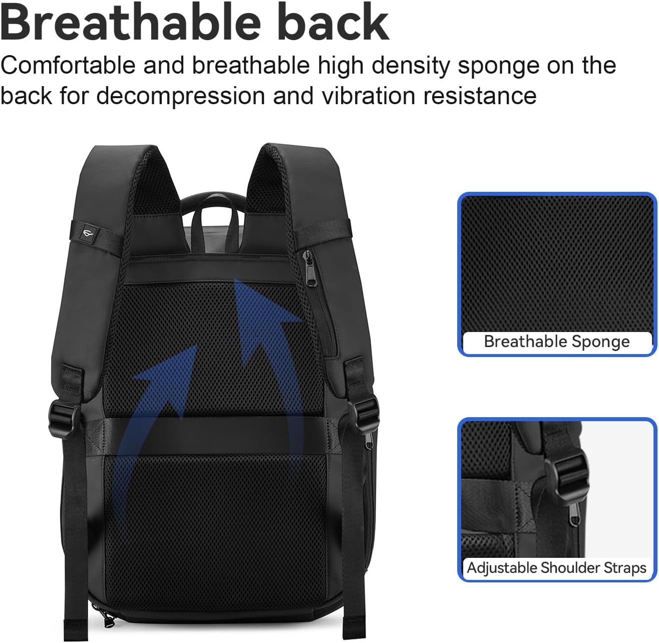 SOKOK Carry On Travel Backpack Waterproof Business Backpack with Laptop Compartment, Slim Hardshell Computer Backpack for Men and Women, White