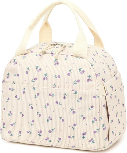 Bluboon Lunch Bag for Women Men Cute Corduroy Lunch Tote Bags Reusable by BLUBOON