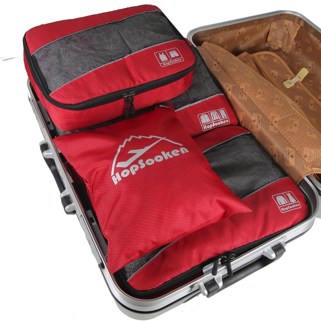 5 Set Packing Cubes for Travel Large Suitcase Luggage Organizer Bags Travel Accessories Vacation 4 Cubes 1 Laundry Pouch Bag