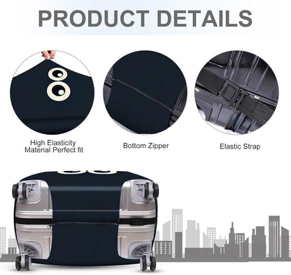 ANNA QUEEN Navy Blue Cartoon Eyes Luggage Cover, Funny Suitcase Protector for 28-30 Inch Luggage, Stretchable & Washable Travel Cover, Cute, Durable & Easy to Spot
