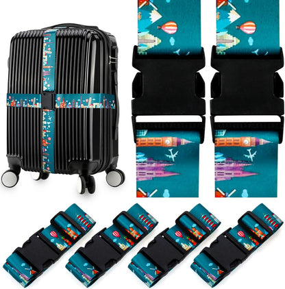 Adjustable Travel Luggage Strap Suitcase Belt Travel Bag Accessories 1.96 in W x 6.23 ft L