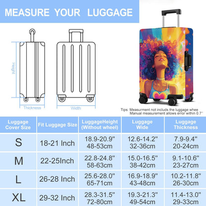 Luggage Cover Washable Suitcase Protector Anti-scratch Suitcase cover Fits 20-34 Inch Luggage (Girl-1, XL(32-34inch suitcase))