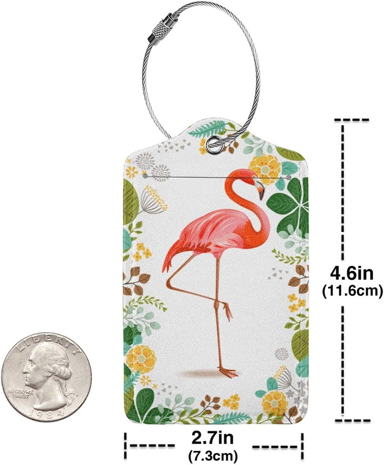 2 Pack Luggage Tag for Suitcase, Cute Unique Leather Suitcase Tags Identifiers with Privacy Name Address Labels & Durable Steel Loop for Women Men Travel