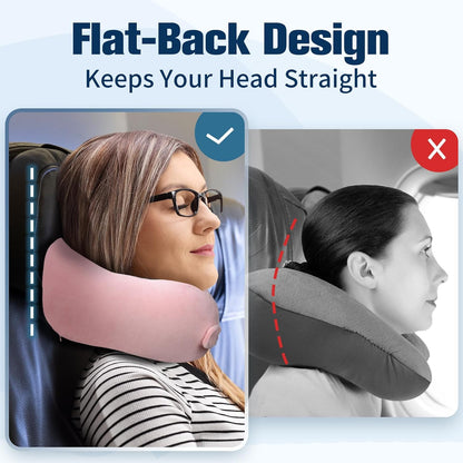 Neck Pillow for Traveling, Travel Pillows for Airplanes,100% Pure Memory Foam Travel Neck Pillow, Adjustable Flight Pillow, Portable Plane Accessories with Eye Mask, Earplugs, Carry Bag