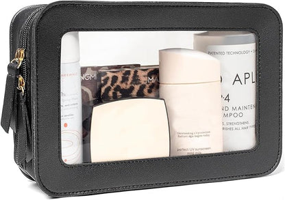 Clear Makeup Bag Small, TSA Approved Portable Toiletry Bag by FFpaw