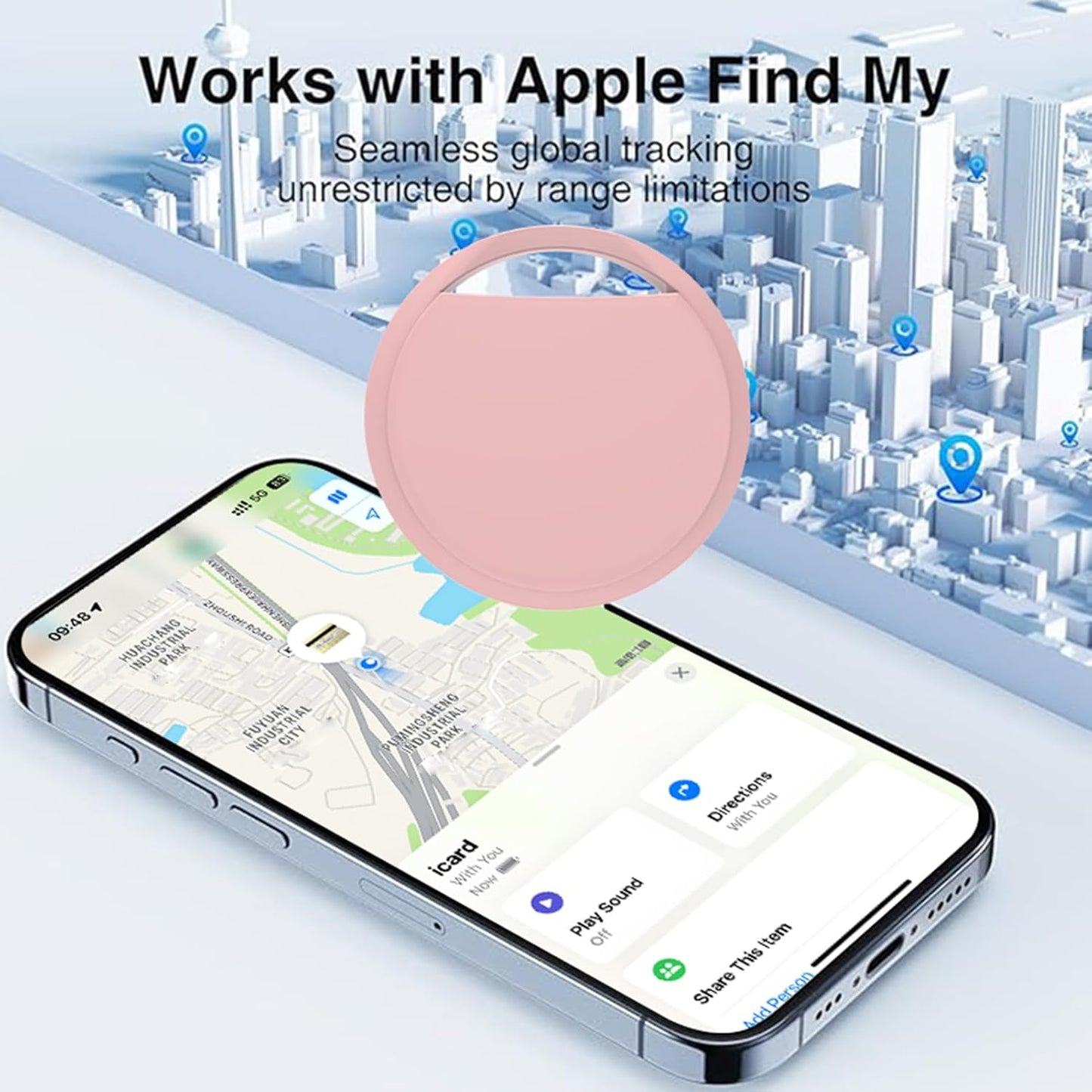 Air Tracker Tags 4 Pack Smart Tag Bluetooth Trackers Work with Apple Find My (iOS Only), Lightweight Tag Prevent Loss of Luggage Wallets Keys Bags,Replaceable Battery,IP67 Waterproof