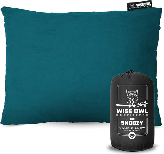 Wise Owl Outfitters Camping Pillow – Memory Foam Travel Pillow for Airplane Sleeping, Hiking, Backpacking & Outdoor Use - Small & Portable for Adults, Car, Camp & Tent