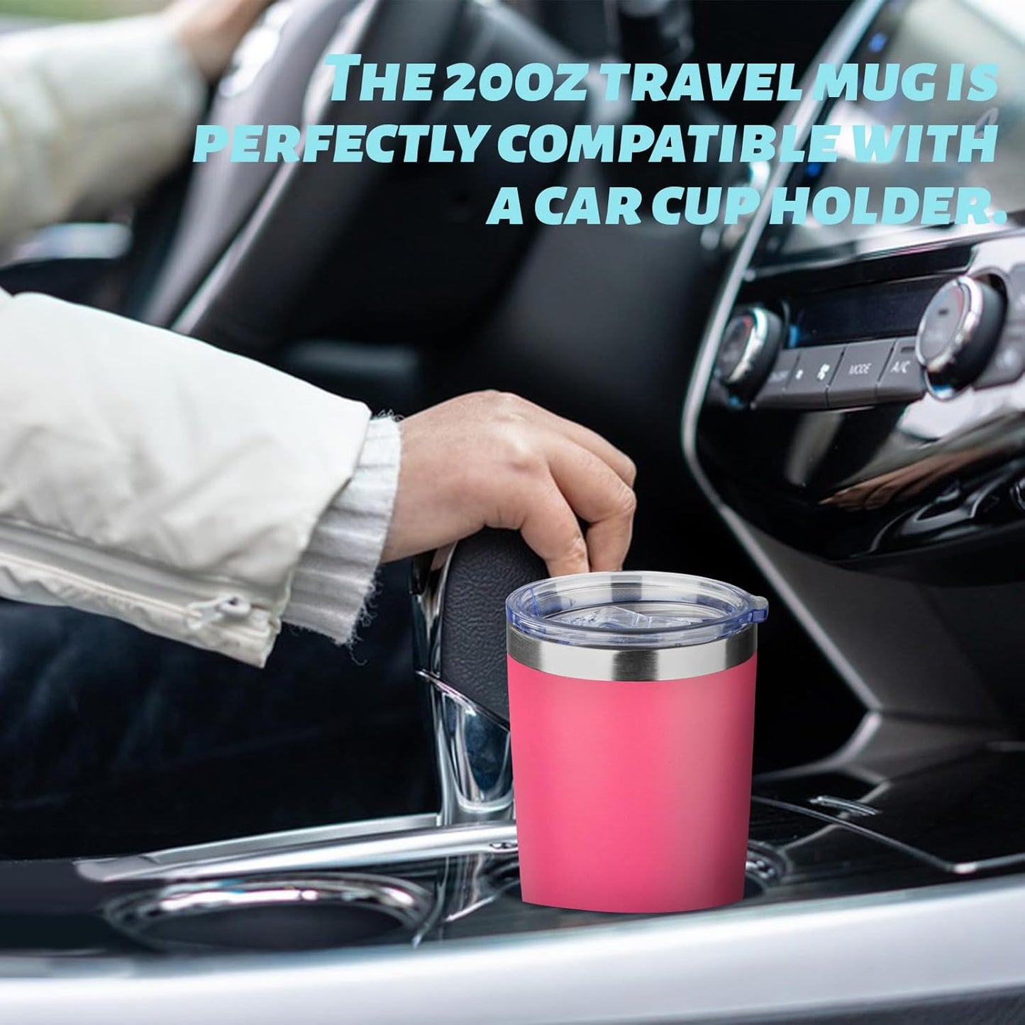 20oz Tumbler with Straw and Brush, Stainless Steel Vacuum Insulated tumbler, Double Wall Insulated Coffee Tumbler for Outdoor, Home, Travel,Office (Peach,1pcs)