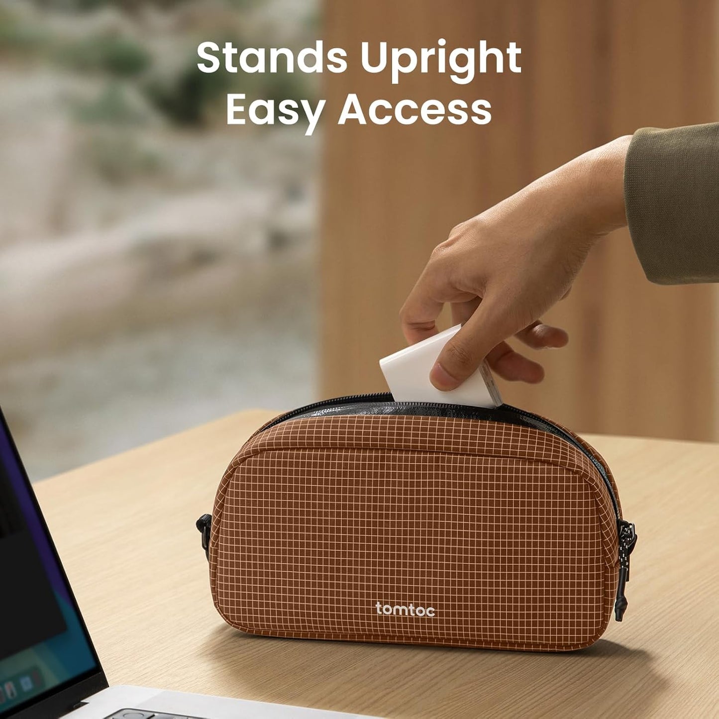 tomtoc Electronics Organizer Travel Case Performance, Water Resistant Bag Cable Tech Pouch Accessories, Carry Storage for Cord, Phone, Cables, Airpods, USB Flash Drive, Daily Items