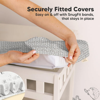 2-Pack Organic Changing Pad Covers for Girl, Boy, Neutral - 100% Cotton Changing Table Pad Cover, Soft Baby Nursery Diaper Changing Pad Sheets, Contour Changing Pads Liners, Change Pad Cover (Nordic)