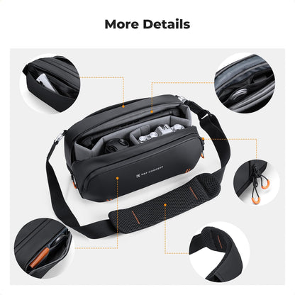K&F CONCEPT Storage Sling Bag, Vlog Photography Camera HandBag, Portable Carrying Case for Switch 2/Steam Deck/DJI Osmo Pocket 3/Mobile 7P/GoPro/Insta360 Action Cameras & Digital Accessories