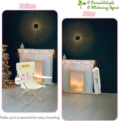 Kids Beach Folding Camping Chair - Kids Camping Chair with Outdoor Umbrella - Lightweight and Sturdy - for Beach Outdoor Camping Picnic (Pink)