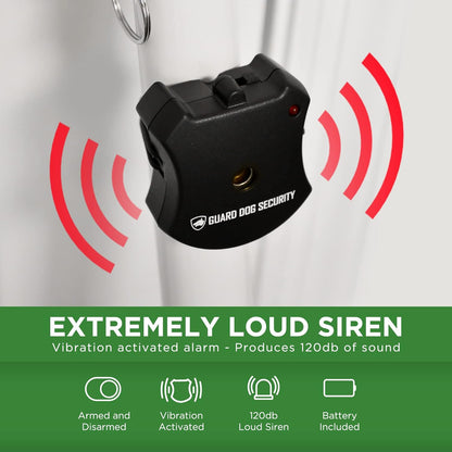 Adjustable Sliding Door Security Bar, Door Jammer 2-in-1 Adjustable Door Knob and Sliding Patio Door Stoppers Security with Alarm, 40 Different Adjustments by Guard Dog Security