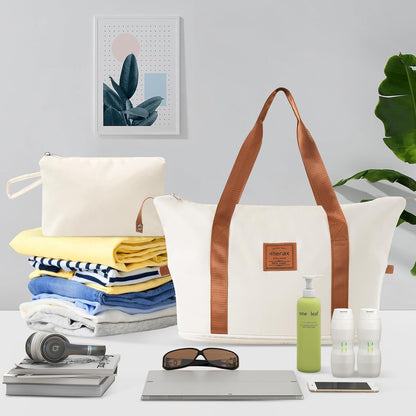 Merax Luggage Set 6 Piece Expandable Lightweight ABS Hardshell Suitcases with Wheels, Corner Guards (White Brown, 6 piece set)