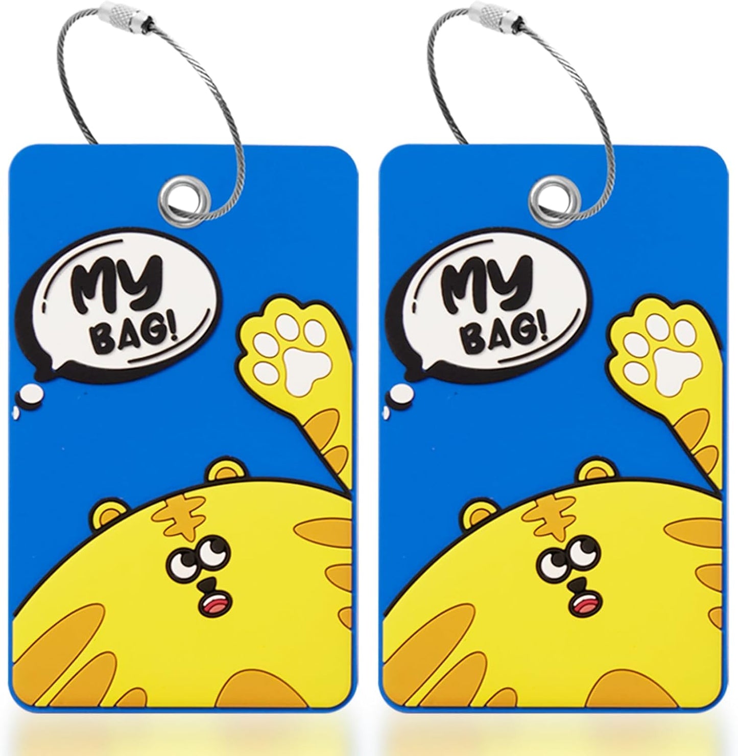 2PCS 2303 Bright Silicone Luggage tag (Dark blue)