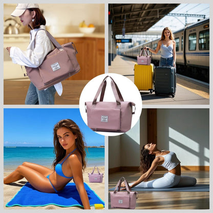 Large Capacity Foldable Travel Bag, Expandable lightweight Carry on Bag, Dry with Wet Separation Spor Duffel Bags