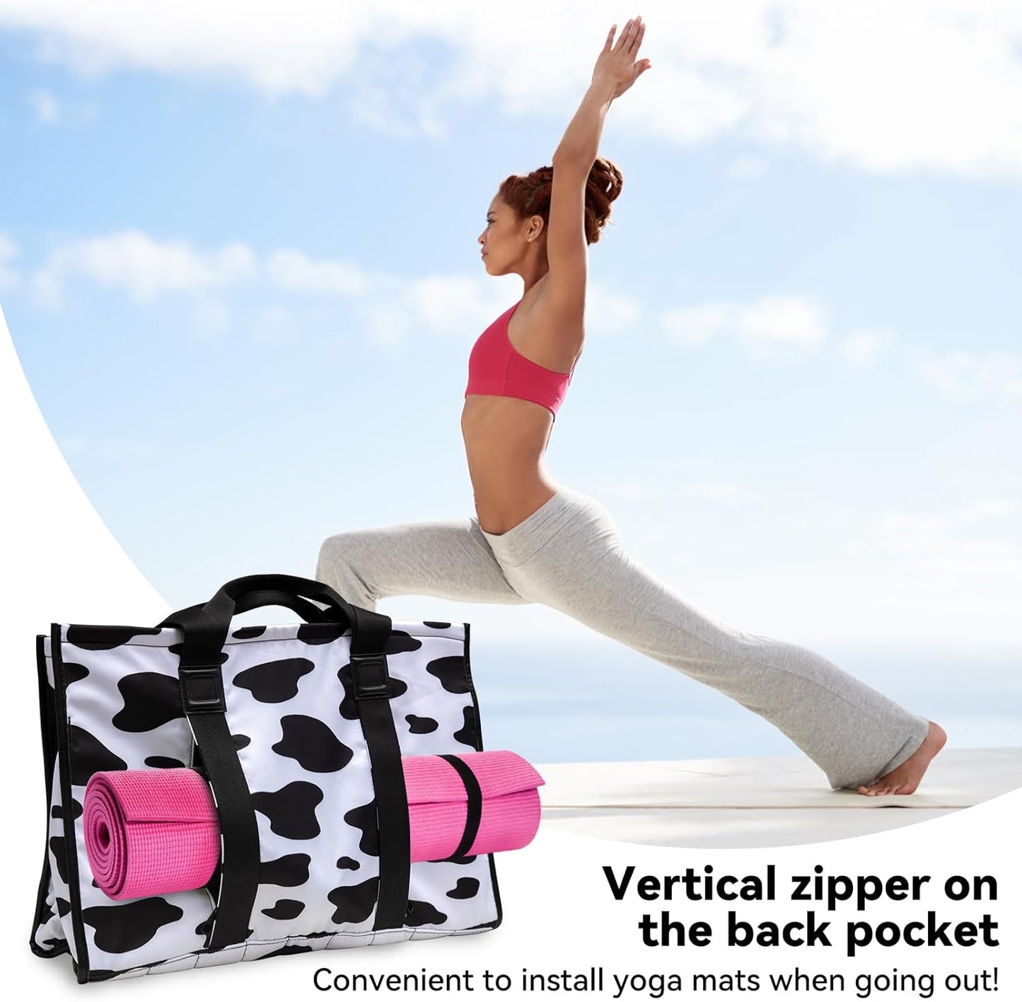 Closeable Tote Bag with 12 Pockets,Thick Bottom Support & Adjustable Strap,Water-Resistant