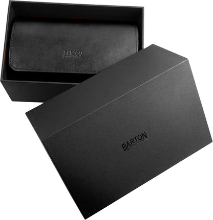 Barton Watch Bands BARTON Watch Roll - Black Recycled Leather Travel Case & Band Storage 2