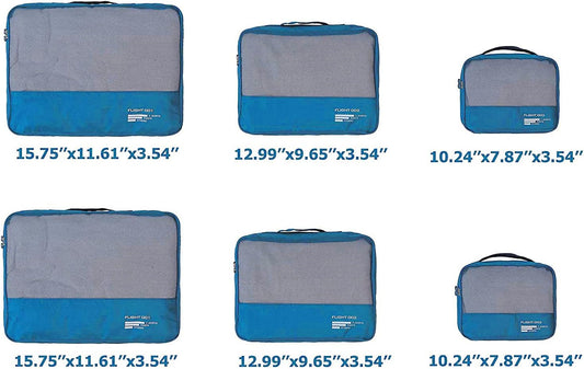 Packing Cubes Set Travel Luggage Organizers Suitcase Lightweight Accessories (Sky Blue)