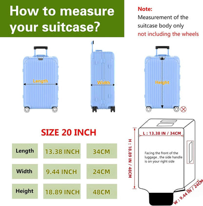 Luggage cCover Protector Clear PVC Suitcase Covers for Luggage Thick Transparent Waterproof Suitcase Protector with Large for 20"/24"/28"/30" inch