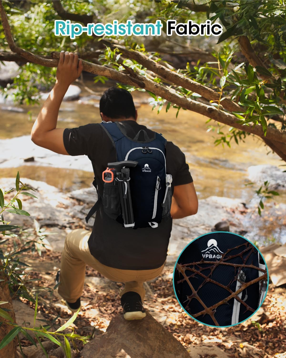 Small Hiking Backpack with Front Phone Holder, Packable Back pack with Chest and Waist Strap, Lightweight Daypack for Women Men