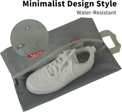 6pcs Portable Shoe Organizer, Travel Pouches with Zipper, Golf Shoe Bags, Clothes Bags, Soccer Cleats Bag Shoe Pouch for Gym, Waterproof, Odor-Resistant (Grey)