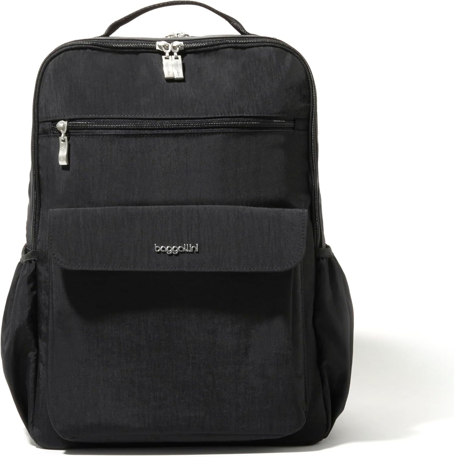 Baggallini Everyday Laptop Backpack - 11x15.5 Lightweight Water-Repellent Nylon Travel Bag w/Padded Laptop Sleeve & RFID