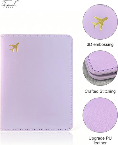 Passport Holder for Travel Essentials,RFID Blocking Passport Cover Case for Travel Accessories,Travel Wallet for Women Men (Lavender)