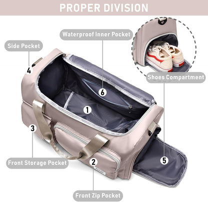 NPBAG Women Travel Duffel, Multi Functional Large Expandable Weekender Carry-on Tote, Gym Workout Overnight Bag, Mommy Hospital Bag for Labor and Delivery