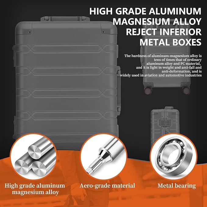 WEICHEN Set of 2 All Aluminum Magnesium 20 in Carry On and 29 in Checked Luggage - Image 4
