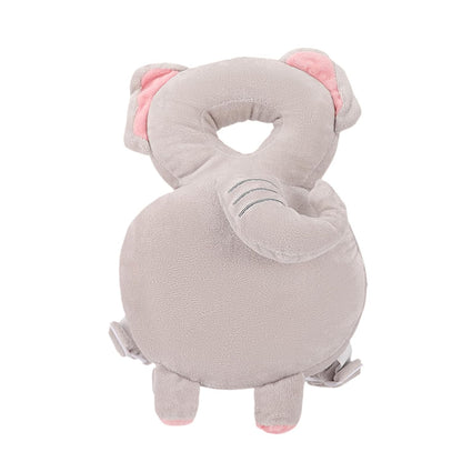 Baby Head Protection Backpack - Soft & Comfortable, Cute Cartoon Design, Elephant