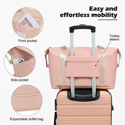 LONG VACATION 6 Piece ABS+PC Hardshell Luggage Set with Spinner Wheels, Lightweight suitcase set with TSA Lock & YKK Zipper