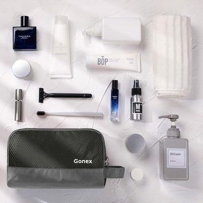 Gonex Travel Toiletry Bag Nylon, Dopp Kit Shaving Bag Toiletry Organizer Gray