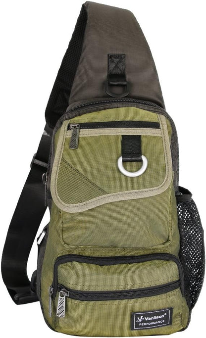 Sling Bag Chest Shoulder Backpack Crossbody Multipurpose Daypack For Men Women Green