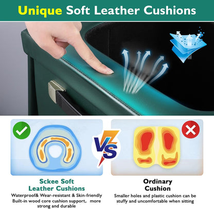 2025 Upgraded 16.5'' XL Portable Toilet for Adults,Tall Camping Toilet with Lid and Convenient Carry Bag, Portable Potty for Camping, Hiking, Car Travel,Truck, RV, Boating, Road Trips, Beach (Green)