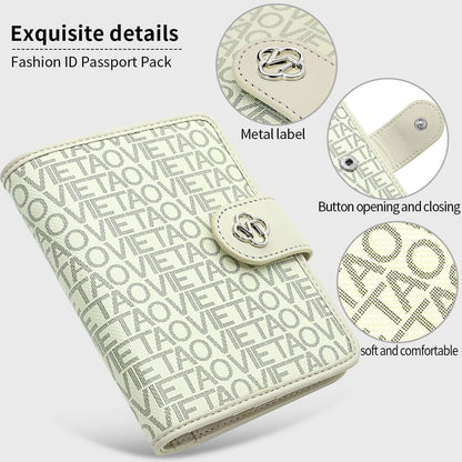 Passport Holder Wallet Bag with AirTag Holder, Card Slots Passport Solt Ticket Cash Solt, Photo Solt Sim Card Pen Slot.White